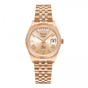 Alexandre Christie AC 5014 Rosegold Full Lady Day Date LEBRGLN